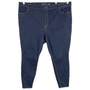Old Navy Plus Size 24 Jeans High Rise Super Skinny Dark Blue Stretch Denim‎ 1271